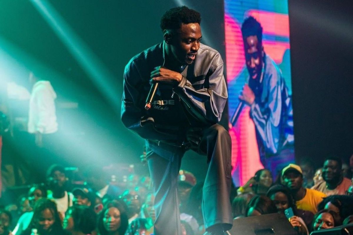 An image of Anendlessocean on stage during his Lagos stop of ‘The Hexagon Tour’, on Dec. 1, 2024.