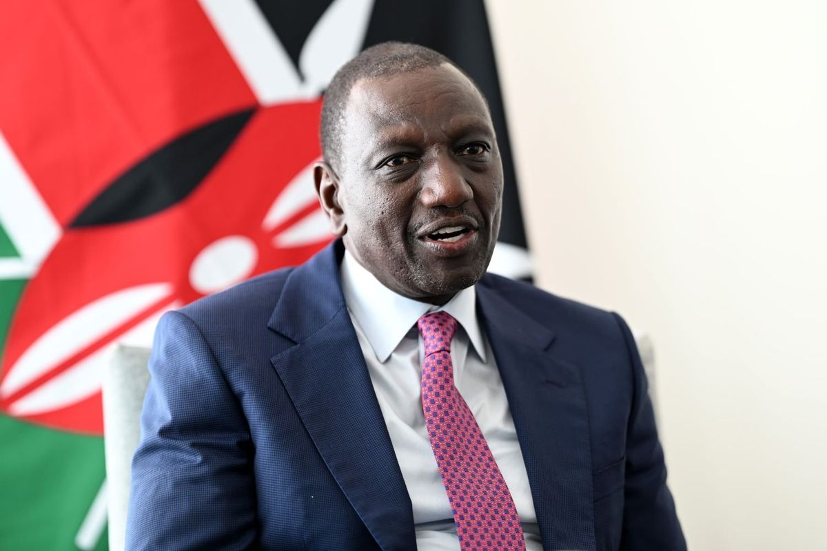  President of Kenya William Ruto talks with British Prime Minister Keir Starmer during a Bi-Lateral meeting at United Nations on September 25, 2024 in New York, New York.