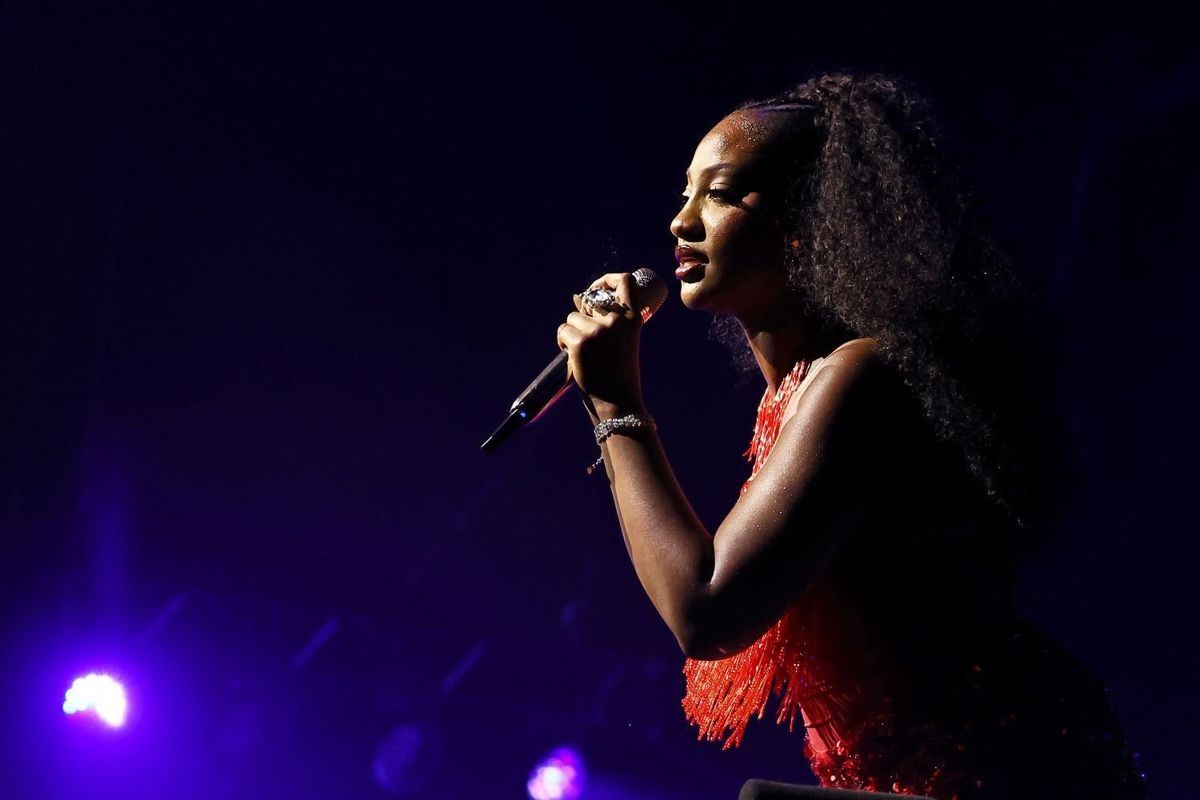 Tems performs at the Mojave Tent during the 2024 Coachella Valley Music and Arts Festival at Empire Polo Club on April 21, 2024 in Indio, California.